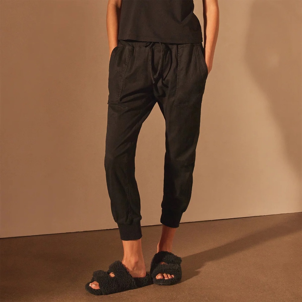 James Perse Mixed Media Pant in Black Size 0/XS